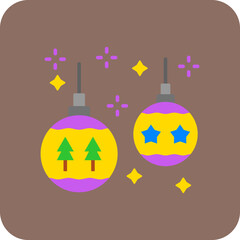 Christmas Ball Multicolor Round Corner Flat Icon