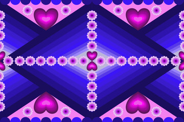 background with hearts, geometric pattern 