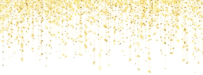 Fototapeta na wymiar Sparkling particles of fairy golden dust glow