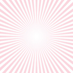 Soft pink ray background. Sunlight radial rays background. Soft pink burst wallpaper. Sunburst poster. Retro circus or carnival backdrop. 