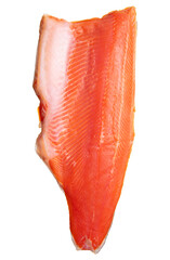 Salmon steak isolated on white background.