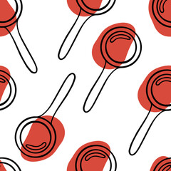 Seamless pattern Doodle glass magnifier hand drawn