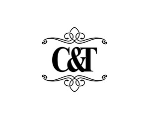 Letter C&T With Ornament Frame logo Design 021