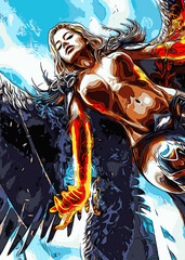 Angel Beauty Fantasy Illustration Poster Image