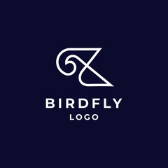 bird with lineart logo design