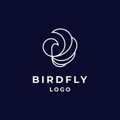 bird with lineart logo design