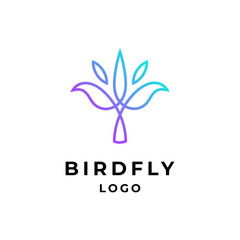 bird with lineart logo design