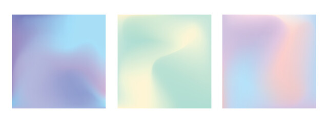 Fototapeta premium Set of gradient colorful background for template, poster, social media, decoration. Vector illustration