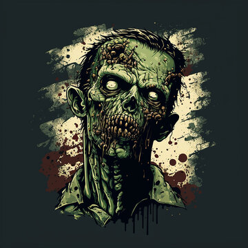 Zombie Vector Art AI Generated