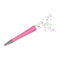 3D Render, Confetti Cannon Icon.