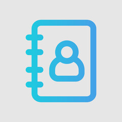 Phone book icon in gradient style, use for website mobile app presentation