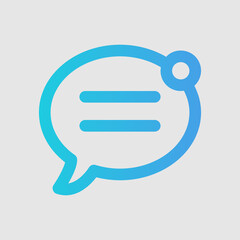 Chat notification icon in gradient style, use for website mobile app presentation