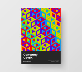 Trendy geometric pattern corporate brochure concept. Minimalistic booklet A4 design vector illustration.
