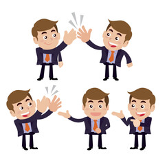 Set of man characters in different poses