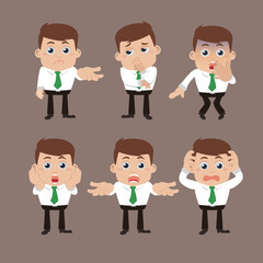 Set of man characters in different poses