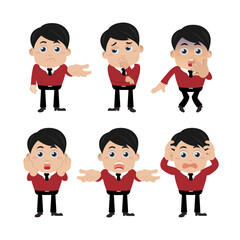 Set of businessman characters in different poses