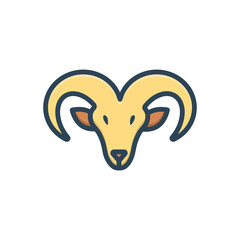 Color illustration icon for ram head