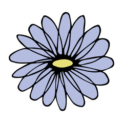 Simple flower clipart. Hand drawn floral doodle. For print, web, design, decor, logo
