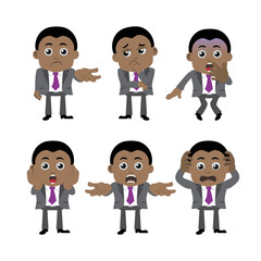 Set of businessman characters in different poses