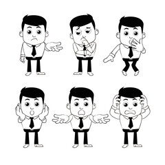 Obraz na płótnie Canvas Set of businessman characters in different poses