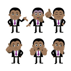 Set of businessman characters in different poses