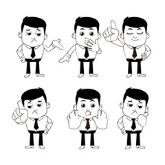 Set of businessman characters in different poses