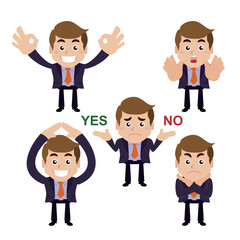 Set of businessman characters in different poses