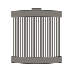 Car engine oil filter,gray vector line
