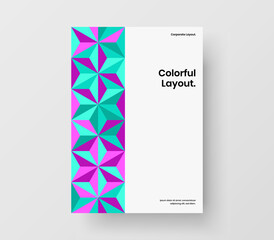 Vivid annual report A4 design vector concept. Original geometric tiles brochure illustration.