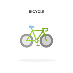 Bicycle icon flat. Vector illustration on white background. Can used for web, app, digital product, presentation, UI and many more.