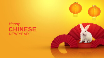 Fototapeta Happy Chinese New Year. Chinese New Year of Rabbit obraz