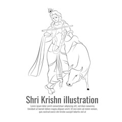 Fototapeta na wymiar Vector Krishna illustration