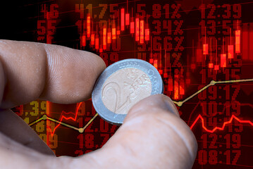 Euro Münze und Symbol für die Wirtschaft