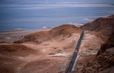 Death Sea and Mountains in Background. Israel. Landscape.