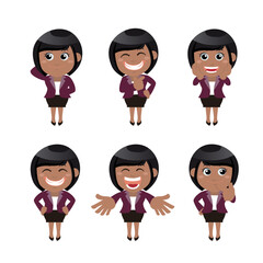 Set of businesswoman characters in different poses