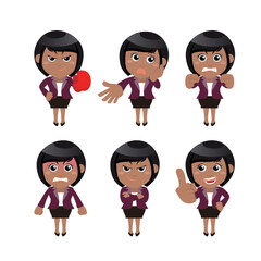 Set of businesswoman characters in different poses