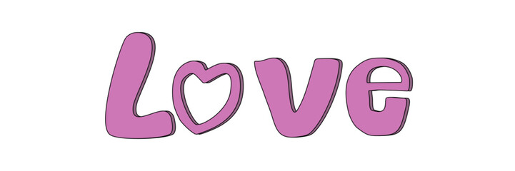 Pink love  text  for banner.
