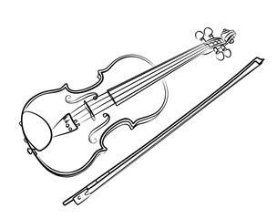 The Sketch of a classical violin.  © designer_an