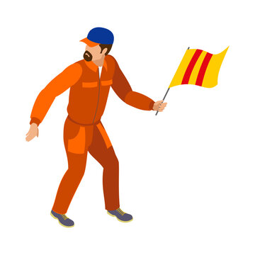 recommend clip art: Isometric Racing Flagman Composition