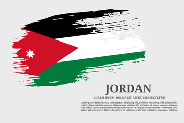 Jordan flag grunge brush and poster, vector