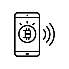 Pay With Bitcoin icon in vector. Logotype