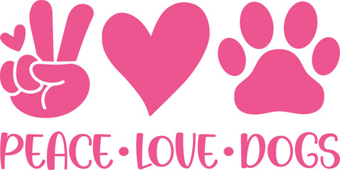Peace Love Dogs -valentine's day SVG, Vector Design, valentine's day SVG File, valentine's day Shirt SVG, valentine's day mug SVG, Retro valentine's day SVG
