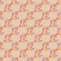 Hand drawn colourful text All you need is love seamless pattern.