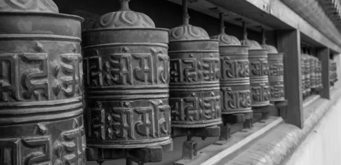 Stickers pour porte Dhaulagiri Prayer Wheels in Nepal 