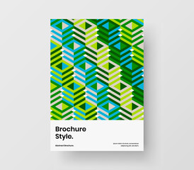 Creative leaflet vector design template. Colorful mosaic tiles corporate brochure illustration.