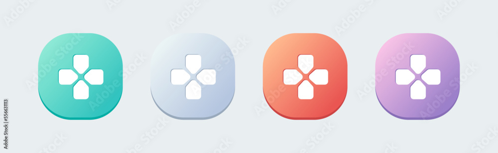 Poster joystick navigation solid icon in flat design style. controller signs vector illustration.