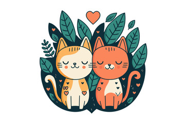 Obraz premium couple animal in love animal valentine day card invitation background