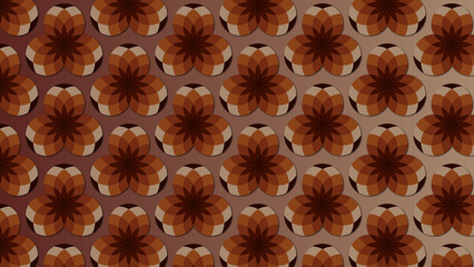 Warm/Dark Colored Geometrical textured pattern with decorative ornamental illustrations for desktop, wallpaper, background, texture