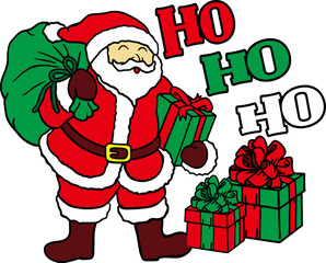 Ho Ho Santa Sublimation Illustration