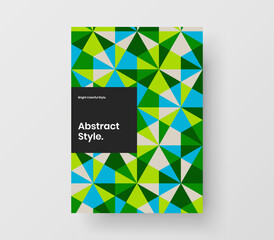 Clean mosaic shapes journal cover template. Abstract flyer vector design layout.